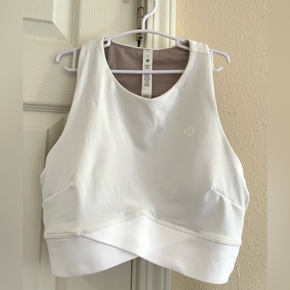 Lululemon V-Wasit Cropped Tennis Tank White Size 6